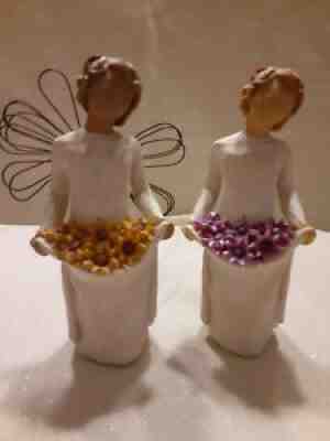 Demdaco Willow Tree "Sunshine" 2010 and "Simple Joys" 2013 Sculpted Figures