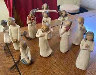 Lot Of 11 Willow Tree Figurines. Prayer, Flowers, Seashell, Heart, Sister Themes