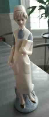 9" Girl In Nurse Uniform Figurine In The Style of Lladro ~Preowned VGC
