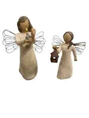 Willow Tree Lot Of 2 ANGEL OF HOPE W/ Candle & Lantern Susan Lordi Demdaco