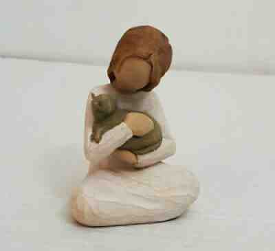 Willow Tree Demdaco Figurine KINDNESS Girl Gray Kitty Susan Lordi 2008 3"