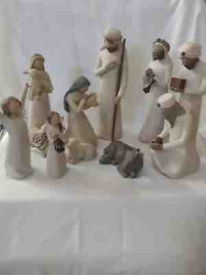 WILLOW TREE NATIVITY FIGURES, WISEMEN, ANGEL OF HOPE & COURAGE 11 PIECES