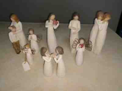 Lot of 8 Willow Tree Figurines Various Sizes and ThemesÂ 