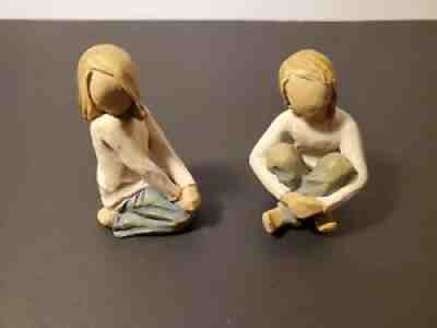 WILLOW TREE FIGURINE LOT OF 2 JOYFUL & SPIRITED CHILD SUSAN LORDI DEMDACO
