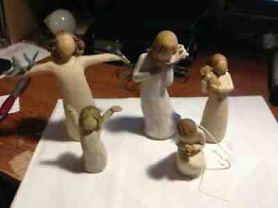 LOT OF 5 WILLOW TREE FIGURES WITH DAMAGE "FREE SHIPPING"
