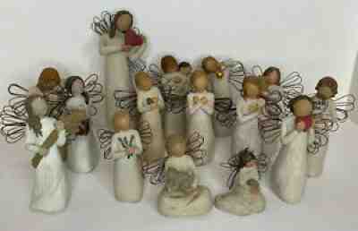 Lot of 12 Willow Tree By Susan Lordi Demdaco ANGELS Figurines Ornaments