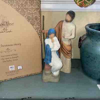 Large Willow Tree The Holy Family, Sculpted Hand-Painted Nativity IOB