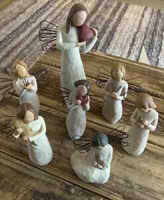 Lot of 7 Willow Tree Figures Angels Retired Heart Friendship Love Freedom & More