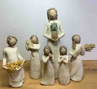 Lot Of 6 Willow Tree Figurines - Susan Lordi NO WINGS - 1999 2001 2002 2003 2010