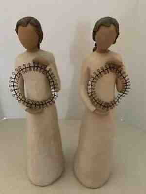 Willow Tree Welcoming Spirit Figurines 15" Tall Lordi 1999 Set of 2