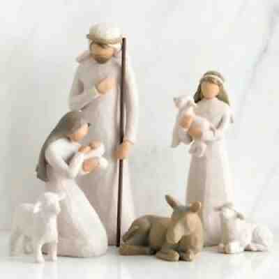 NATIVITY SCULPTED HAND-PAINTED NATIVITY FIGURES,6-PIECE SET