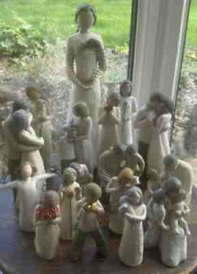 COLLECTION 18 WILLOW TREE FIGURES MOTHER FATHER & SON WELCOMING SPIRIT ANGEL Vgc