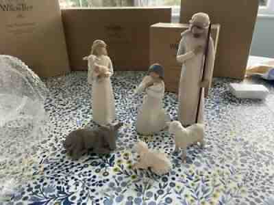 Lovely Willow Tree Nativity Set Demdaco Figurines Christmas Festive With Box