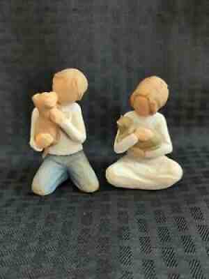 2 Willow Tree Kindness (Boy and Girl with Pets) By Susan Lordi 2008 Demdaco