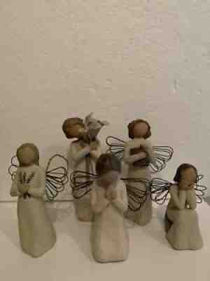 Lot of 5 WILLOW TREE FIGURINES: Wishes, Remembrance, Prayer, Caring, Learning