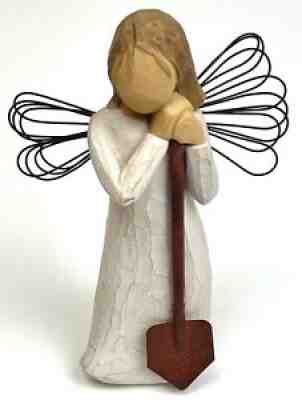 2002 Demidaco WILLOW TREE 5.5" Wood ANGEL OF THE GARDEN Figurine Susan Lordi EUC
