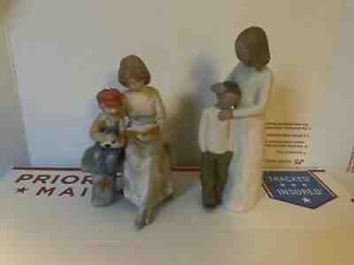 Mother Son Statues Figurines Set Willow Tree Paul Sebastian 1991 Vintage Gift