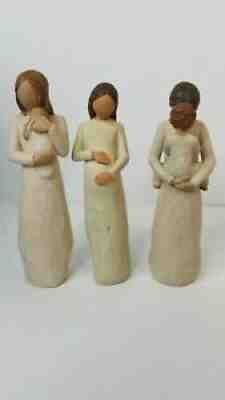 Lot of 3 Willow Tree Figurines: Cherish, Tenderness, Angel of Mine