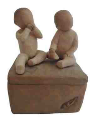WILLOW TREE TWO TOGETHER TRINKET BOX 2007 twins children family love