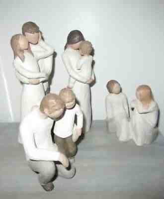 Lot of 4 Willow Tree Figurines Together Heart & Soul Tenderness Father & Son....