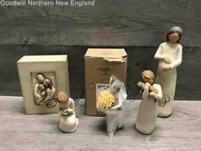 Lot of 5 Willow Tree Figurines Ornament Box Cherish Family Good Cheer Angels