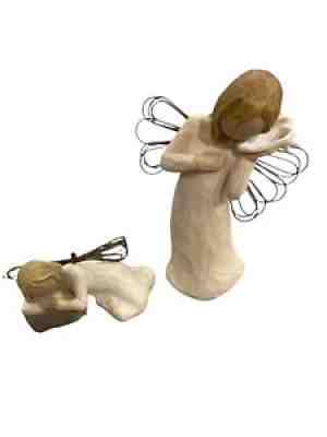 Thinking of You Seashell Angel And Dreaming Angel, Willow Tree Susan Lordi