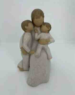 2002 Retired Willow Tree 'Quietly' Demdaco Mother & Children Figurine Lordi