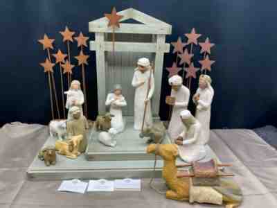Willow Tree Nativity Figurine Set w/CrÃ¨che (large figurines) w/Original Boxes