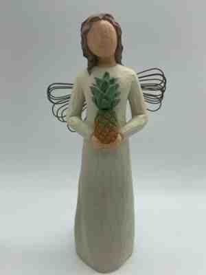 WILLOWTREE WELCOMING ANGEL RESIN FIGURINE DECOR THINKING OF YOU GIFT PINEAPPLE