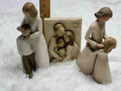 Willow Tree Lot 3x Family Mother and Son & Daughter Lifetime Love 3D Wall Plaque