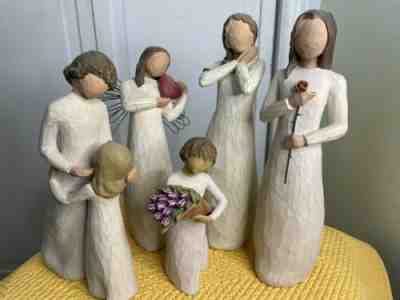 Lot of 5 Willow Tree Figurines LOVE, JOY, SURPRISE, MOTHER & DAUGHTER, ANGELâ?¦