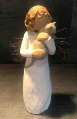 Willow Tree Figurine "With Affection" Girl Angel Holding Cat 5â? H X 1.5â? W