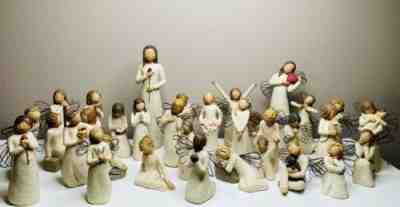 Lot of 31 Demdaco Susan Lordi Willow Tree Angel Figurines Some Vintage