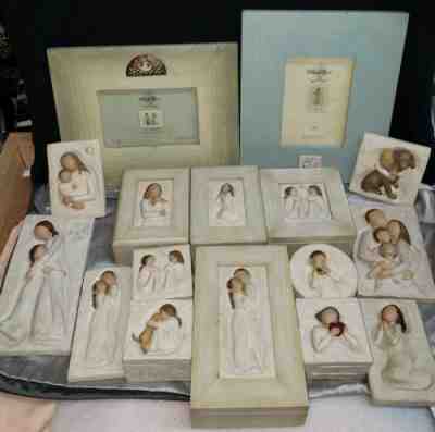 Willow Tree Lot of 24 Figurines Plaques Ornaments Various Sizes and ThemesÂ 