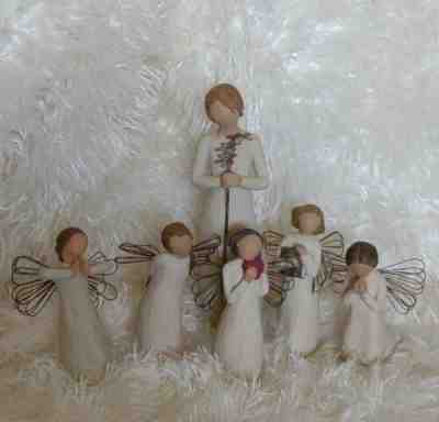 Lot of 6 Willow Tree Figurines Figures Grateful Angel of Prayer Happiness