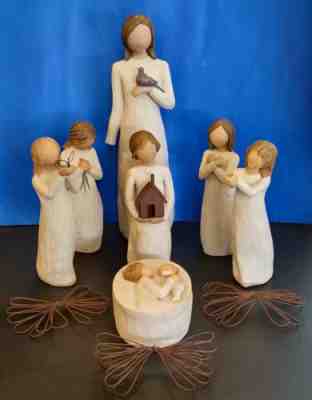 7 Damaged Willow Tree Figurines Lot: 2003 2013 Peace  Thank You, Sign of Love...