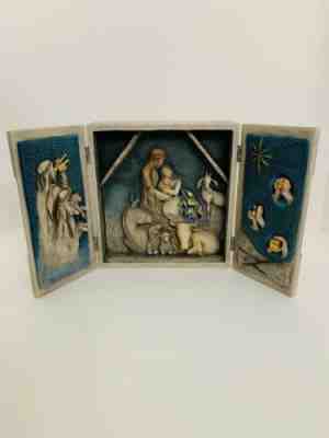 Starry Night Nativity Triptych Hand Painted Willow Tree by Susan Lordi - Demdaco