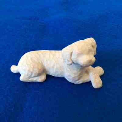 Willow Tree by Susan Lordi "Love My Dog" Small White Dog Lying Down 2018