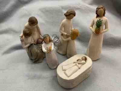 Lot Of 5 1995 Willow Tree Figurines and Decorative Box - Preowned