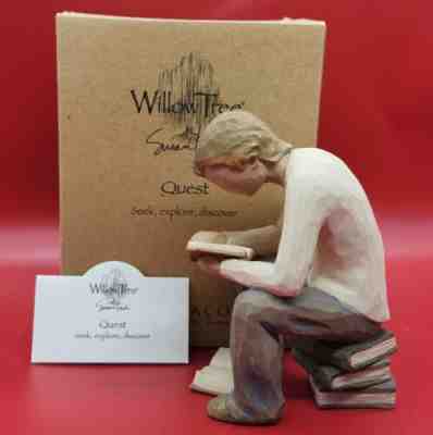 Willow Tree Quest Figurine Seek Explore Discover Biy w Book 4"T NIB WTL