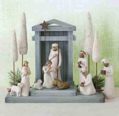 Willow Tree Hand-Painted Nativity Figure Set With CrÃ¨che - 7 Piece