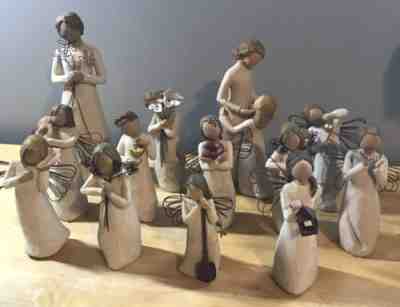 willow tree figurines lot of 13 DEMDACO Susan Lordi ANGELS Mother & Daughter Etc