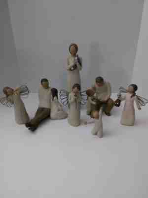 Willow Tree Figurines Lot Of 7 W/ Hero, Hope Balloon, Grandfather, Father&...