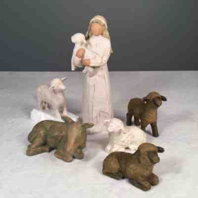 Willow Tree Nativity Animals Lot Sheep Donkey Shepherd Demdaco Lordi