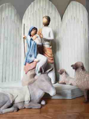 Willow Tree - Christmas Story Nativity - Mary/Jesus, Joseph, Sanctuary + Animals