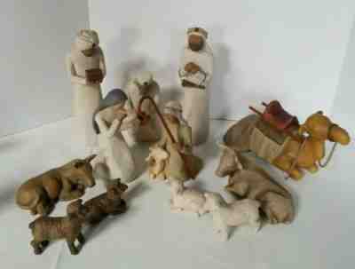 WILLOW TREE 12 Pc Nativity Set Figurines Joseph Mary Jesus  7 Animals,3 Wise Men