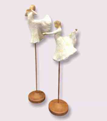 Lot Of 2 Angel Song Of Joy Dance Of Life Hand Painted Willow Tree SUSAN LORDI