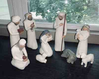 Authentic 9 Piece Willow Tree Nativity Set Preowned â?? excellent condition.