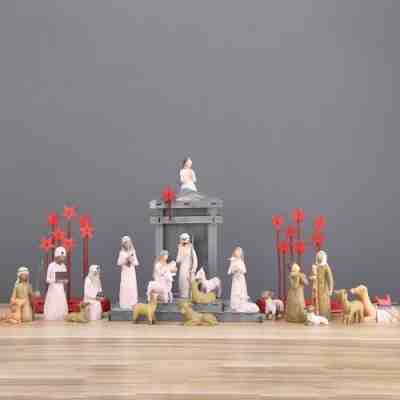 20Pcs Christmas Nativity Figures Set Statue Hand Painted Decor Christmas Gift