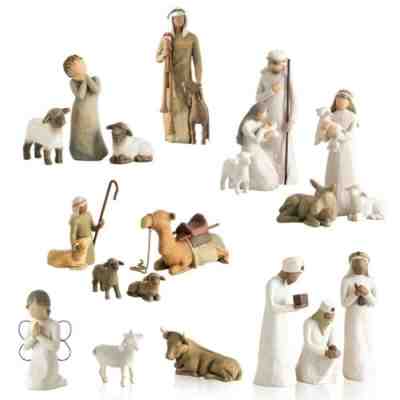 20Pcs Willow Tree Nativity Figures Set Hand Painted Decor Statue Christmas Gift
